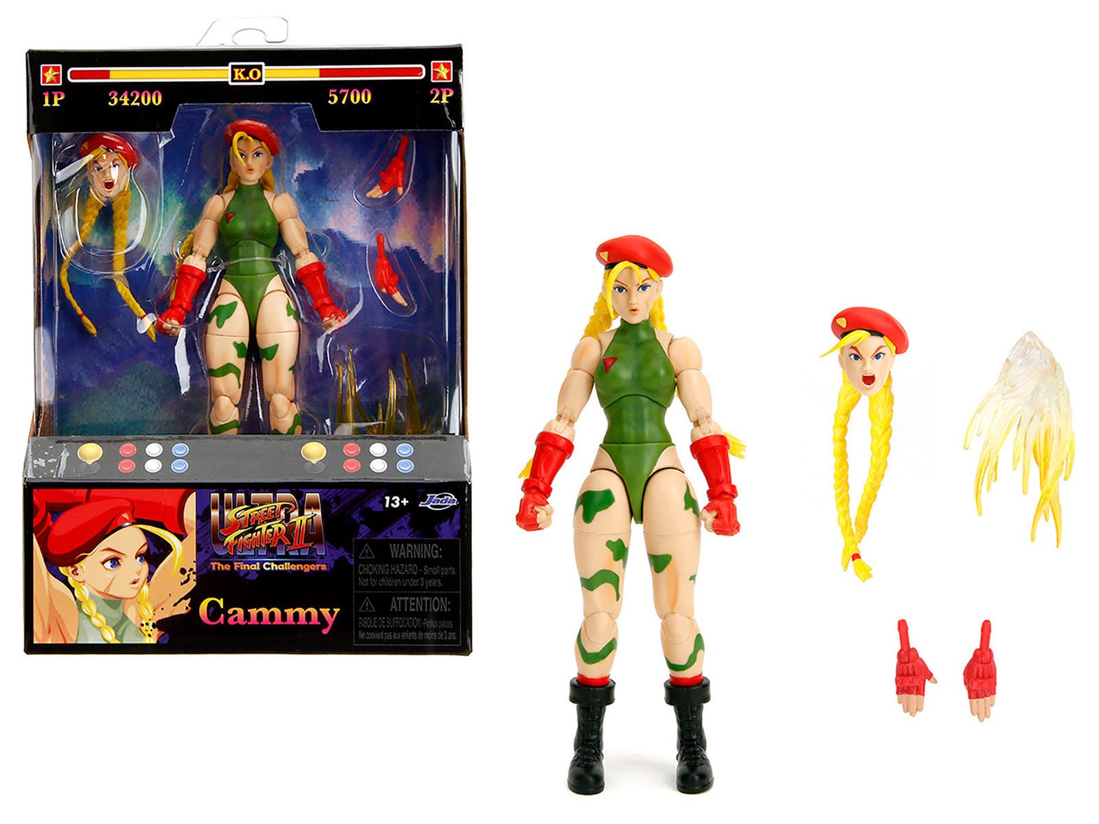 Cammy 6" Moveable Figure with Accessories and Alternate Head and Hands "Ultra Street Fighter II: The Final Challengers" (2017) Video Game Model by Jada free shipping USA - Rapid Vehicles