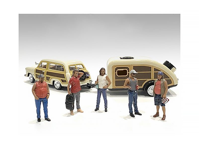 "Campers" 5 piece Figure Set for 1/18 Scale Models by American Diorama free shipping USA - Rapid Vehicles