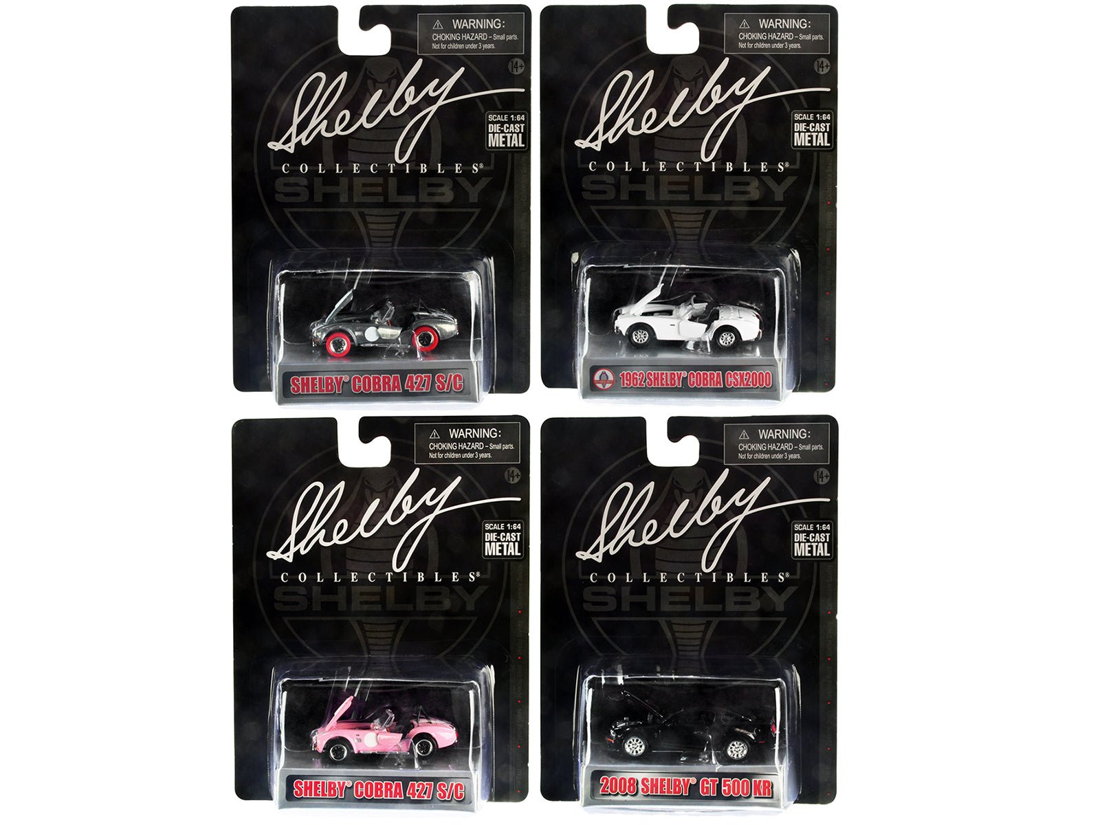 "Carroll Shelby 50th Anniversary" 4 piece Set 2022 Release Q 1/64 Diecast Model Cars by Shelby Collectibles free shipping USA - Rapid Vehicles