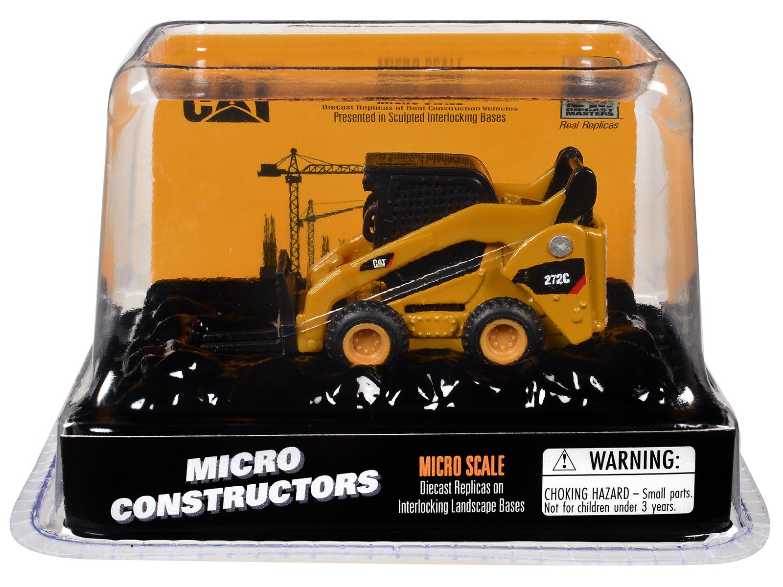 CAT Caterpillar 272C Skid Steer Loader with Pallet Fork Yellow "Micro-Constructor" Series Diecast Model by Diecast Masters free shipping USA - Rapid Vehicles