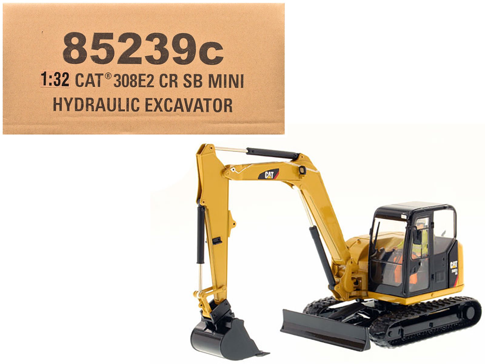 CAT Caterpillar 308E2 CR SB Mini Hydraulic Excavator with Working Tools and Operator "Core Classics" Series 1/32 Diecast Model by Diecast Masters free shipping USA - Rapid Vehicles