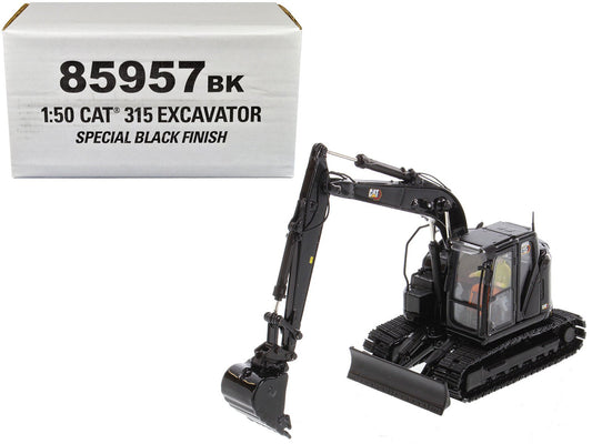 CAT Caterpillar 315 Track Type Hydraulic Excavator Special Black Finish with Operator "High Line" Series 1/50 Diecast Model by Diecast Masters free shipping USA - Rapid Vehicles