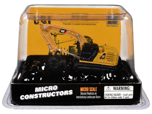CAT Caterpillar 320 Hydraulic Excavator Grapple Yellow "Micro-Constructor" Series Diecast Model by Diecast Masters free shipping USA - Rapid Vehicles