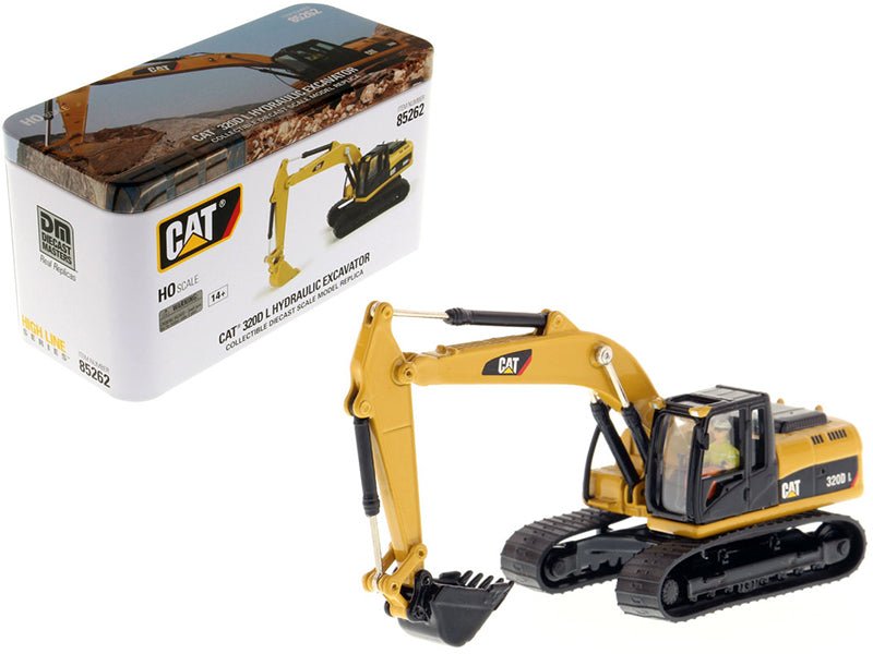 CAT Caterpillar 320D L Hydraulic Excavator with Operator "High Line" Series 1/87 (HO) Scale Diecast Model by Diecast Masters free shipping USA - Rapid Vehicles