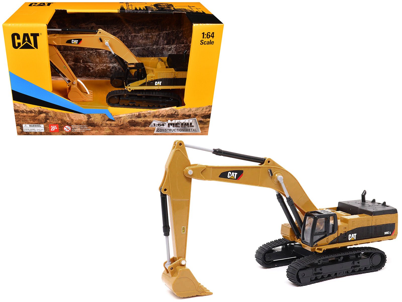 CAT Caterpillar 385C L Hydraulic Excavator Yellow 1/64 Diecast Model by Diecast Masters free shipping USA - Rapid Vehicles