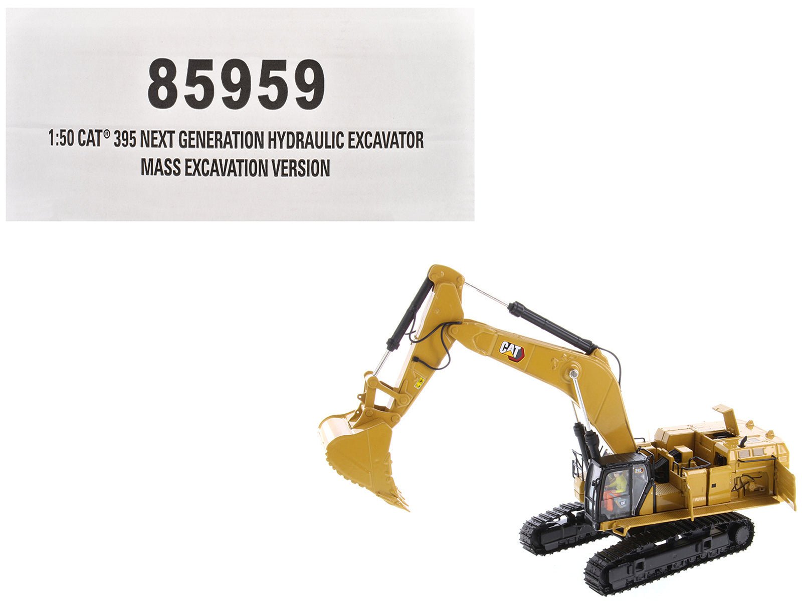CAT Caterpillar 395 Next Generation Hydraulic Excavator "Mass Excavation Version" Yellow "High Line Series" 1/50 Diecast Model by Diecast Masters free shipping USA - Rapid Vehicles