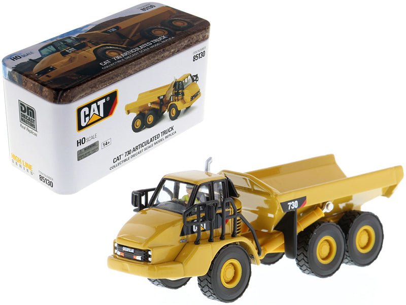 CAT Caterpillar 730 Articulated Dump Truck with Operator "High Line" Series 1/87 (HO) Scale Diecast Model by Diecast Masters free shipping USA - Rapid Vehicles