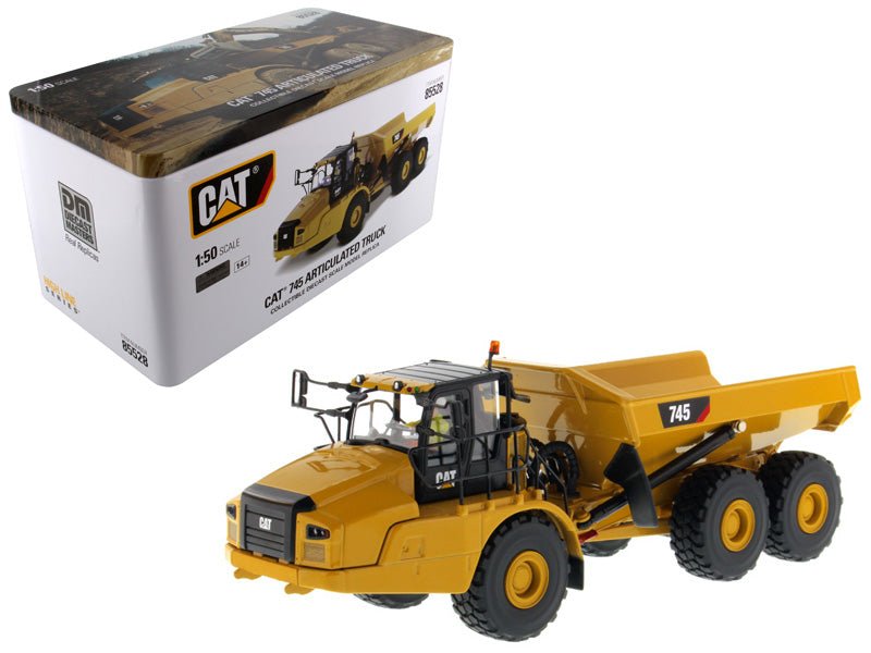 CAT Caterpillar 745 Articulated Dump Truck with Removable Operator "High Line" Series 1/50 Diecast Model by Diecast Masters free shipping USA - Rapid Vehicles