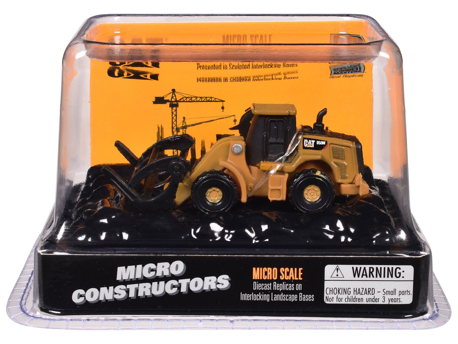 CAT Caterpillar 950M Wheel Loader (Log Fork Version) Yellow "Micro - Constructor" Series Diecast Model by Diecast Masters free shipping USA - Rapid Vehicles