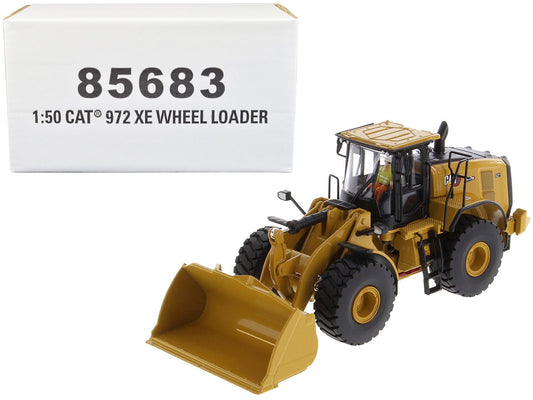 CAT Caterpillar 972 XE Wheel Loader Yellow with Operator "High Line Series" 1/50 Diecast Model by Diecast Masters free shipping USA - Rapid Vehicles