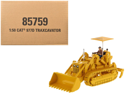 CAT Caterpillar 977D Traxcavator Yellow with Operator "Vintage Series" 1/50 Diecast Model by Diecast Masters free shipping USA - Rapid Vehicles