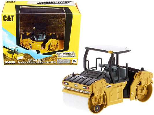 CAT Caterpillar CB-13 Tandem Vibratory Roller with ROPS "Play & Collect!" Series 1/64 Diecast Model by Diecast Masters free shipping USA - Rapid Vehicles