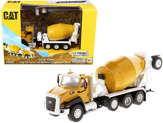 CAT Caterpillar CT660 Day Cab Tractor with McNeilus Bridgemaster Concrete Mixer "Play & Collect!" Series 1/64 Diecast Model by Diecast Masters free shipping USA - Rapid Vehicles
