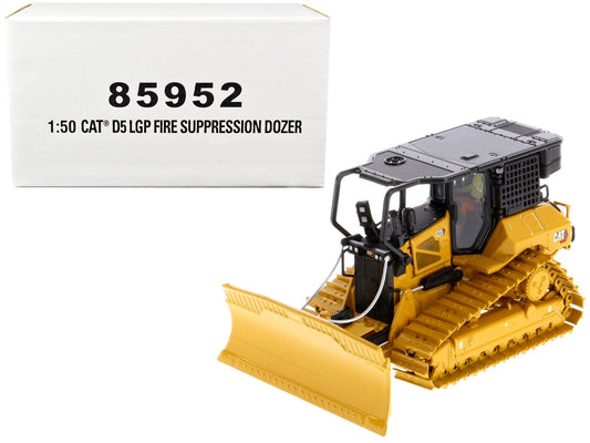 CAT Caterpillar D5 LGP Track Type Tractor Fire Dozer Yellow with Operator "High Line" Series 1/50 Diecast Model by Diecast Masters free shipping USA - Rapid Vehicles