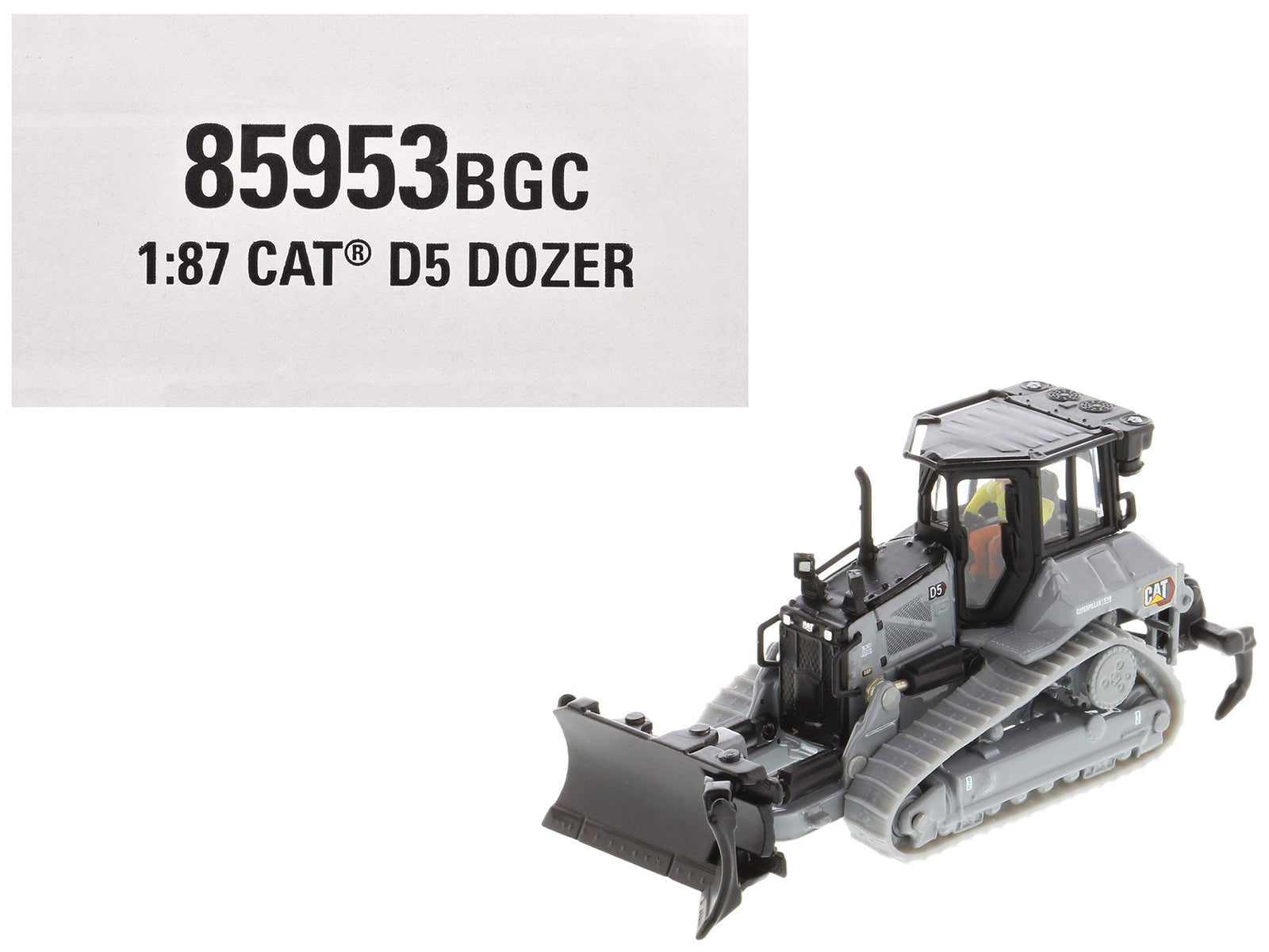 CAT Caterpillar D5 Track - Type Dozer "Centennial" Gray with Operator "High Line Series" 1/87 (HO) Diecast Model by Diecast Masters free shipping USA - Rapid Vehicles