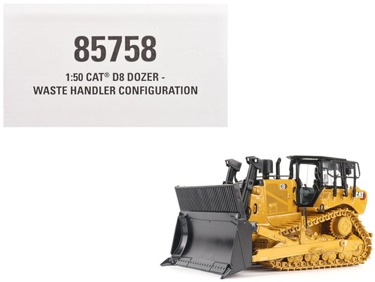 CAT Caterpillar D8 Track - Type Dozer (Waste Handler Configuration) Yellow "High Line" Series 1/50 Diecast Model by Diecast Masters free shipping USA - Rapid Vehicles