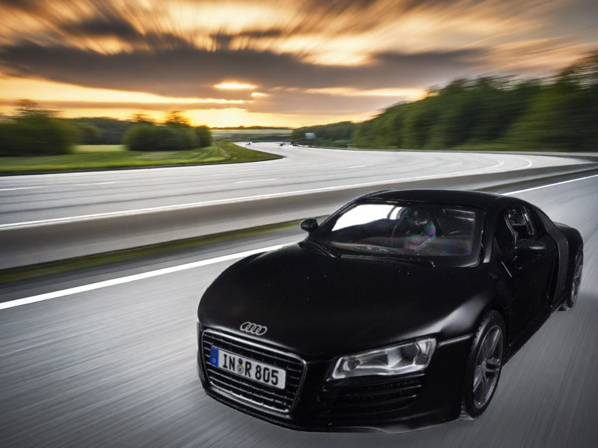 Audi R8 Matt Black "Special Edition" Series 1/24 Diecast Model Car by Maisto