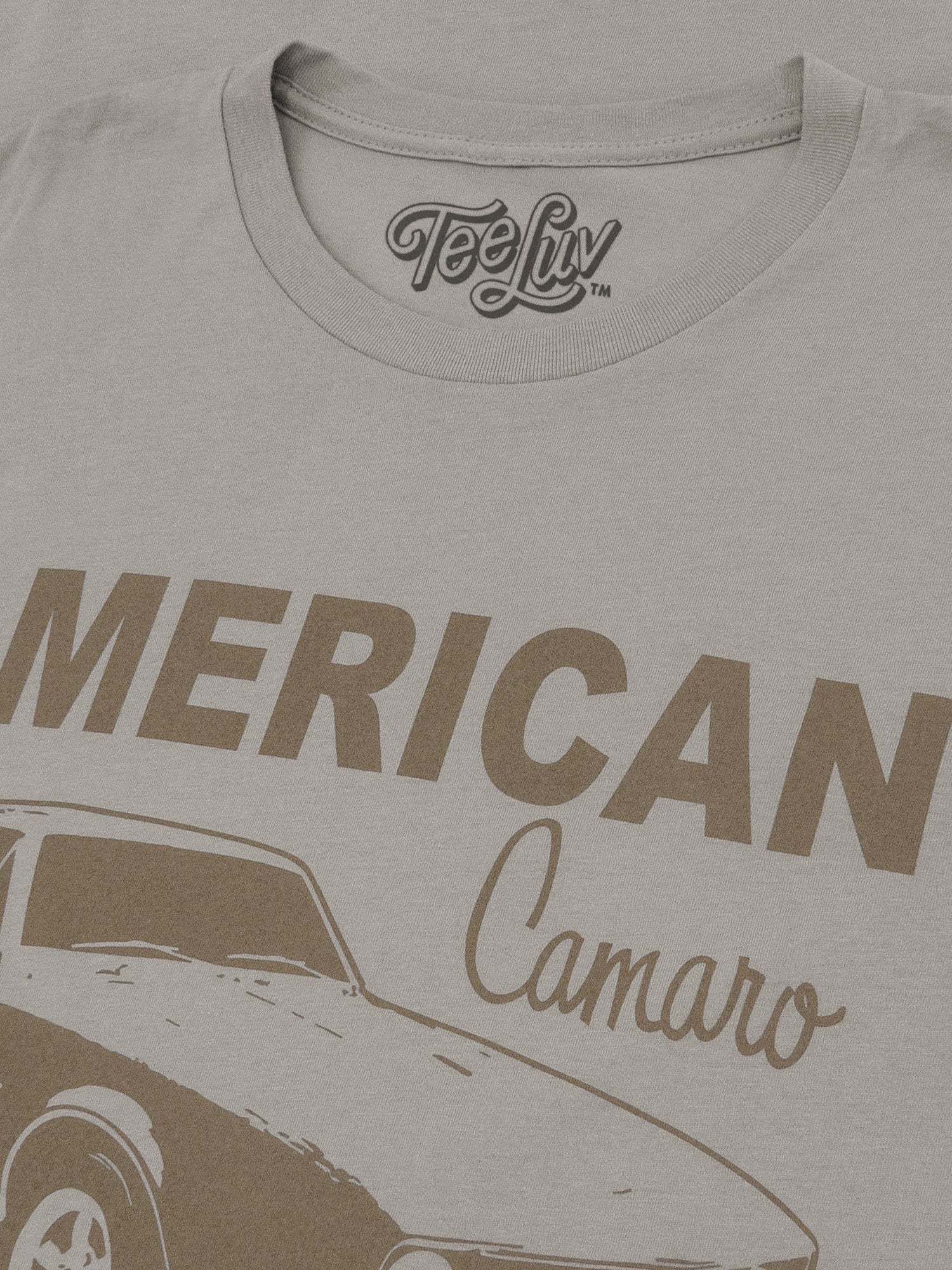 Chevrolet Camaro Faded American Muscle Graphic T-Shirt - Light Gray - Rapid Vehicles