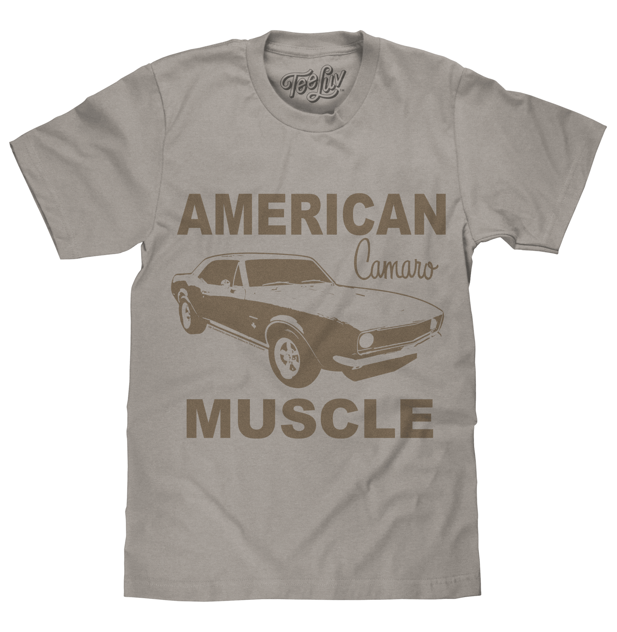 Chevrolet Camaro Faded American Muscle Graphic T-Shirt - Light Gray - Rapid Vehicles