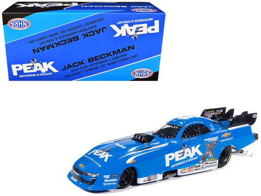 Chevrolet Camaro SS NHRA Funny Car Jack Beckman "Peak" (2025) "John Force Racing" Limited Edition 1/24 Diecast Model by Auto World free shipping USA - Rapid Vehicles