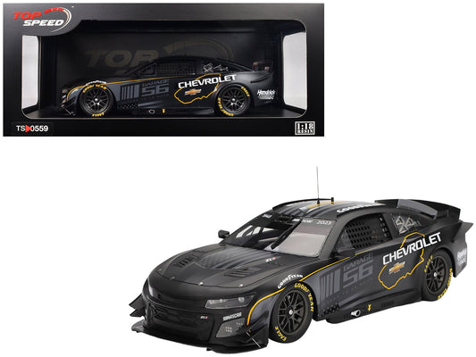 Chevrolet Camaro ZL1 24 "Hendrick Motorsports Test Car" Matt Black with Graphics 1/18 Model Car by Top Speed free shipping USA - Rapid Vehicles