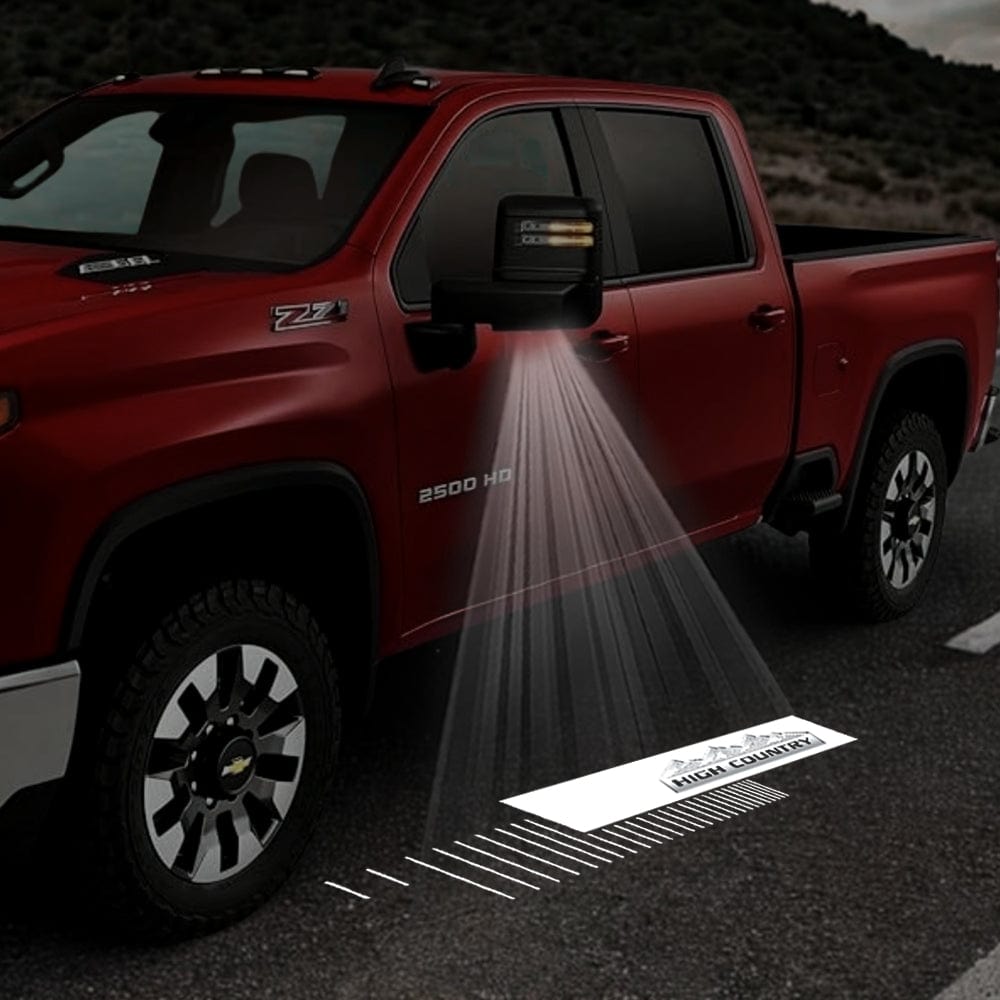 Chevrolet Silverado Premium Side Wing Mirror Puddle Lights Various Designs 2014-2026