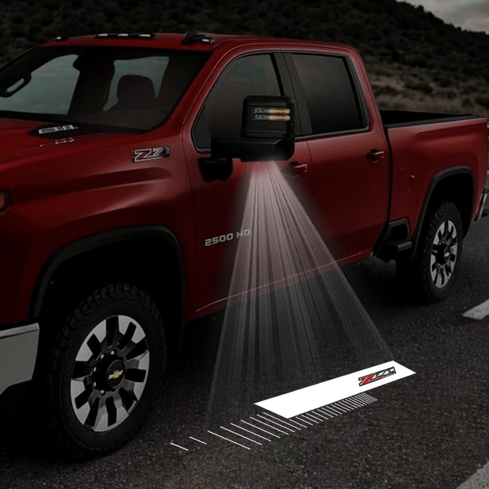 Chevrolet Silverado Premium Side Wing Mirror Puddle Lights Various Designs 2014-2026