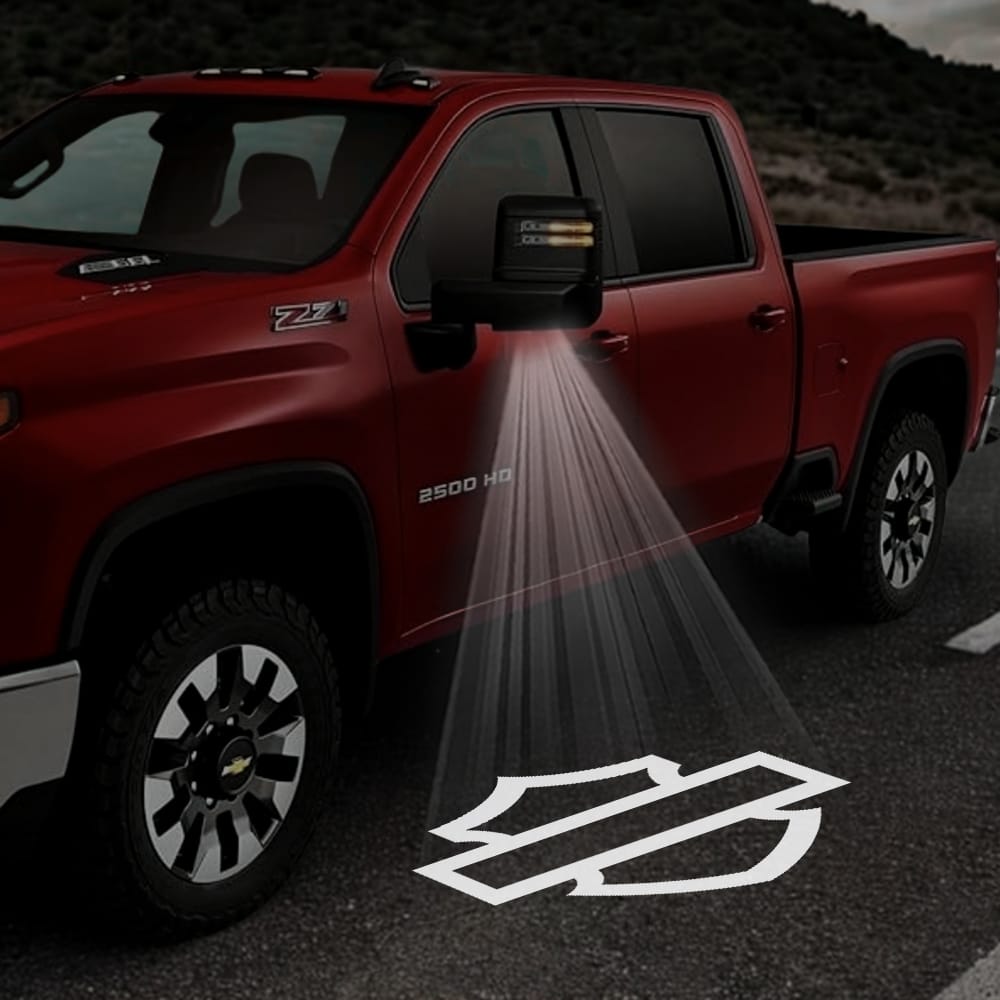 Chevrolet Silverado Premium Side Wing Mirror Puddle Lights Various Designs 2014-2026