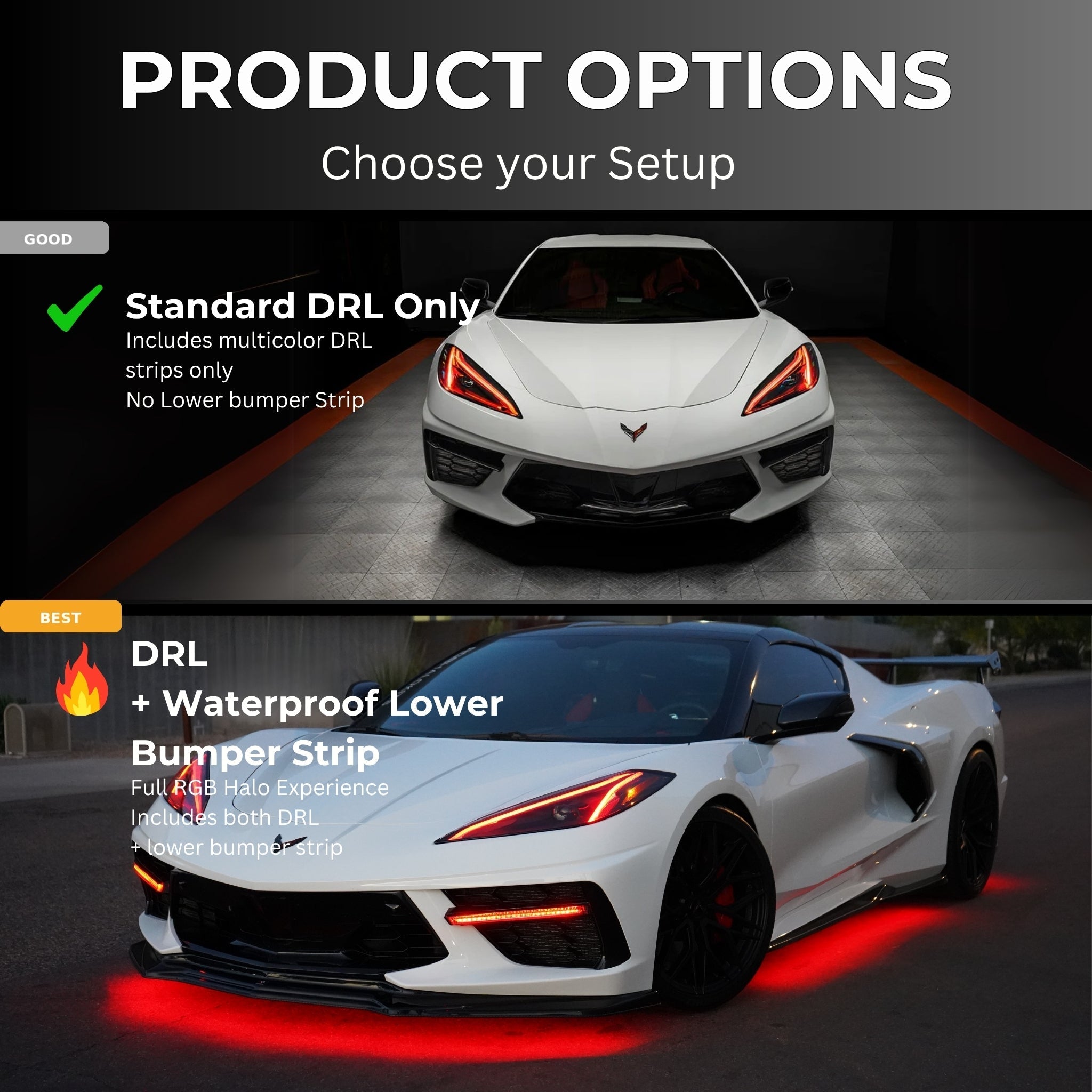 Chevrolet Corvette C8 RGBW+A DRL Boards (2020-2025) - Rapid Vehicles