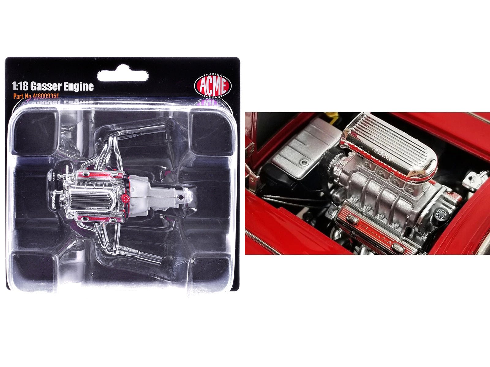 Chevrolet Gasser Engine Replica from "Chevrolet Corvette Gasser" 1/18 Model by ACME free shipping USA - Rapid Vehicles