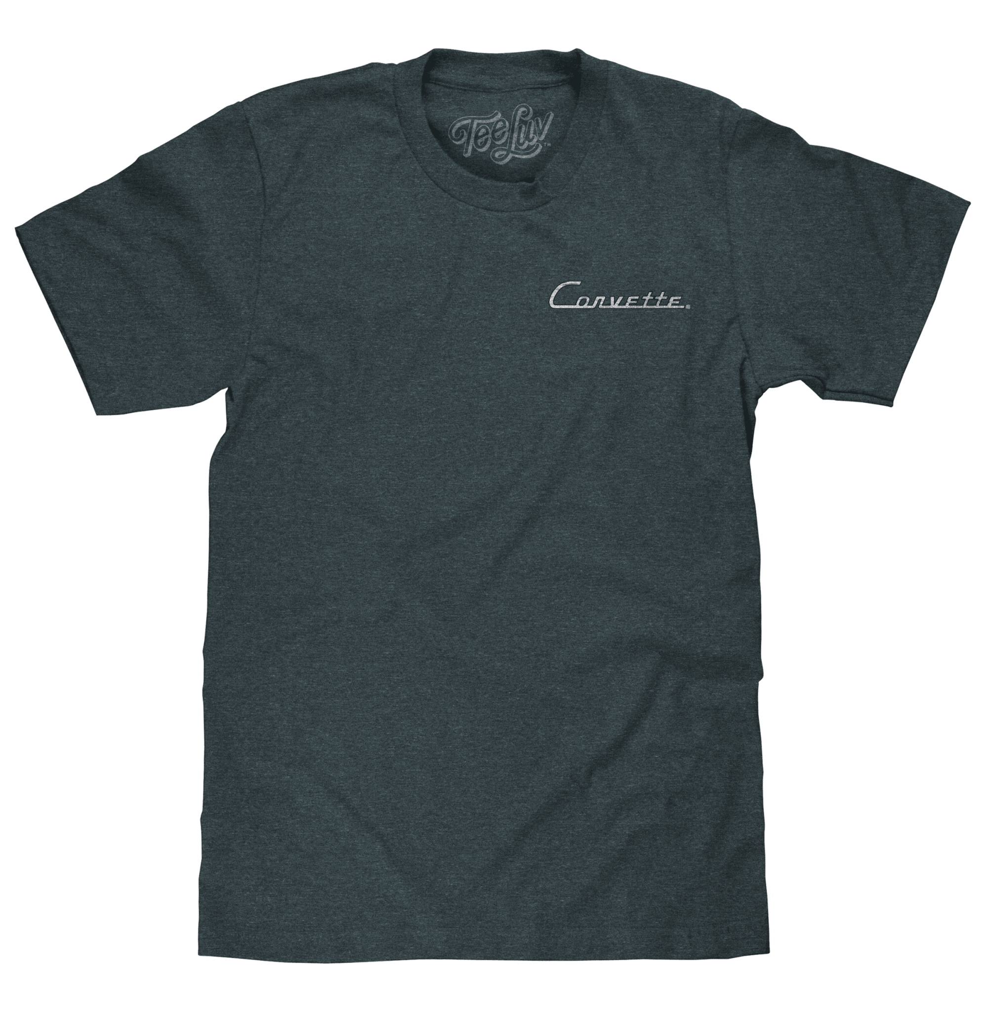 Chevy Corvette C1 Front and Back Print T-Shirt - Navy Heather - Rapid Vehicles
