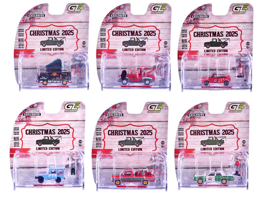 "Christmas 2025 Limited Edition" Set of 6 Cars 1/64 Diecast Model Cars by Greenlight free shipping USA - Rapid Vehicles