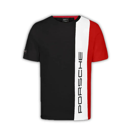 Porsche Motorsport Mens Stripe Tshirt - Black - Size: XL