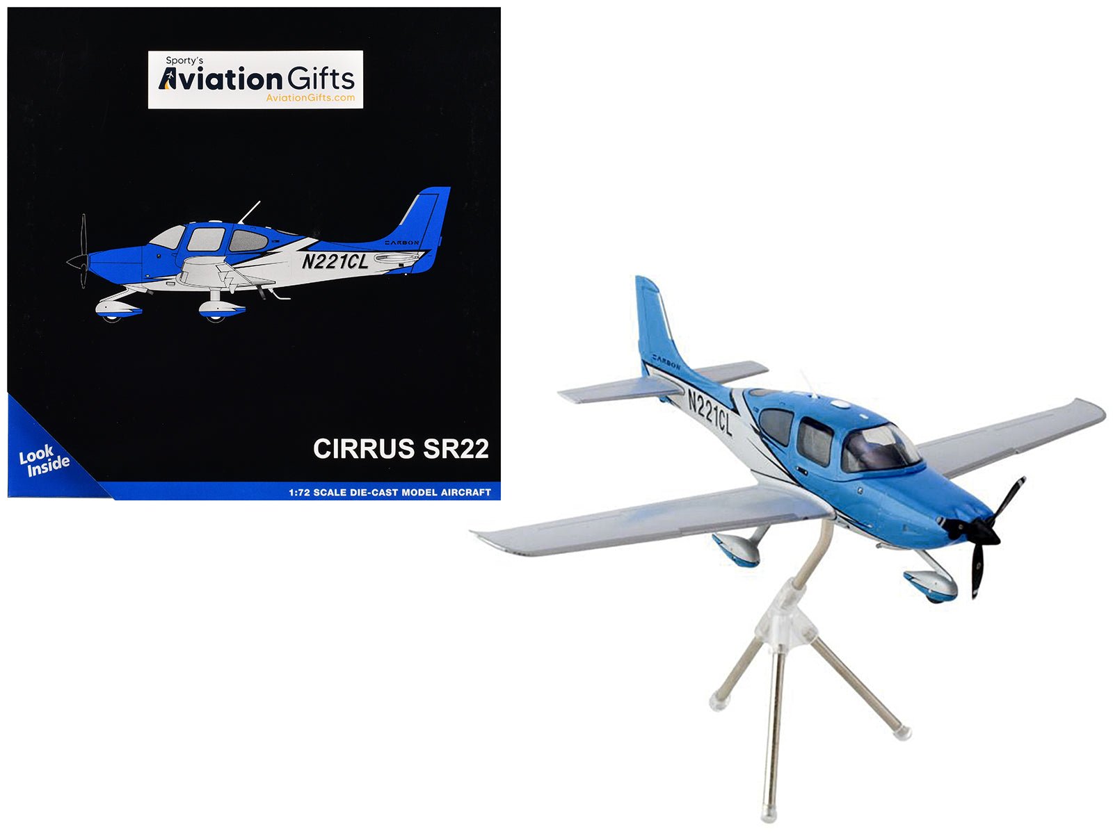 Cirrus SR22 Composite Aircraft (N221CL) Blue "Gemini General Aviation" Series 1/72 Diecast Model Airplane by GeminiJets free shipping USA - Rapid Vehicles