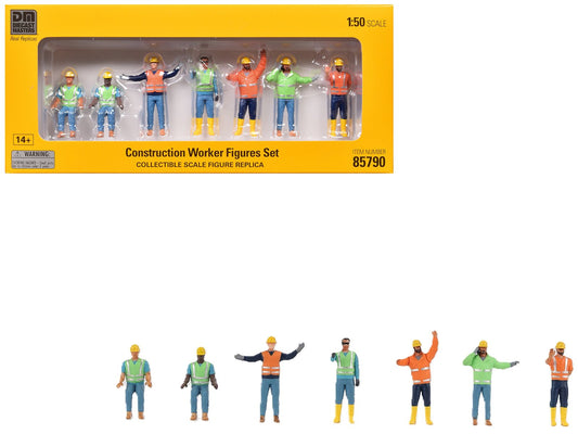 "Construction Workers" 7 Piece Figure Set for 1/50 Scale Models by Diecast Masters free shipping USA - Rapid Vehicles