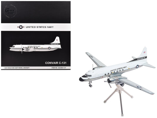 Convair C - 131 Samaritan Transport Aircraft "United States Navy - NAS Guantanamo Bay" (141017) White and Gray "Gemini 200" Series 1/200 Diecast Model Airplane by GeminiJets free shipping USA - Rapid Vehicles