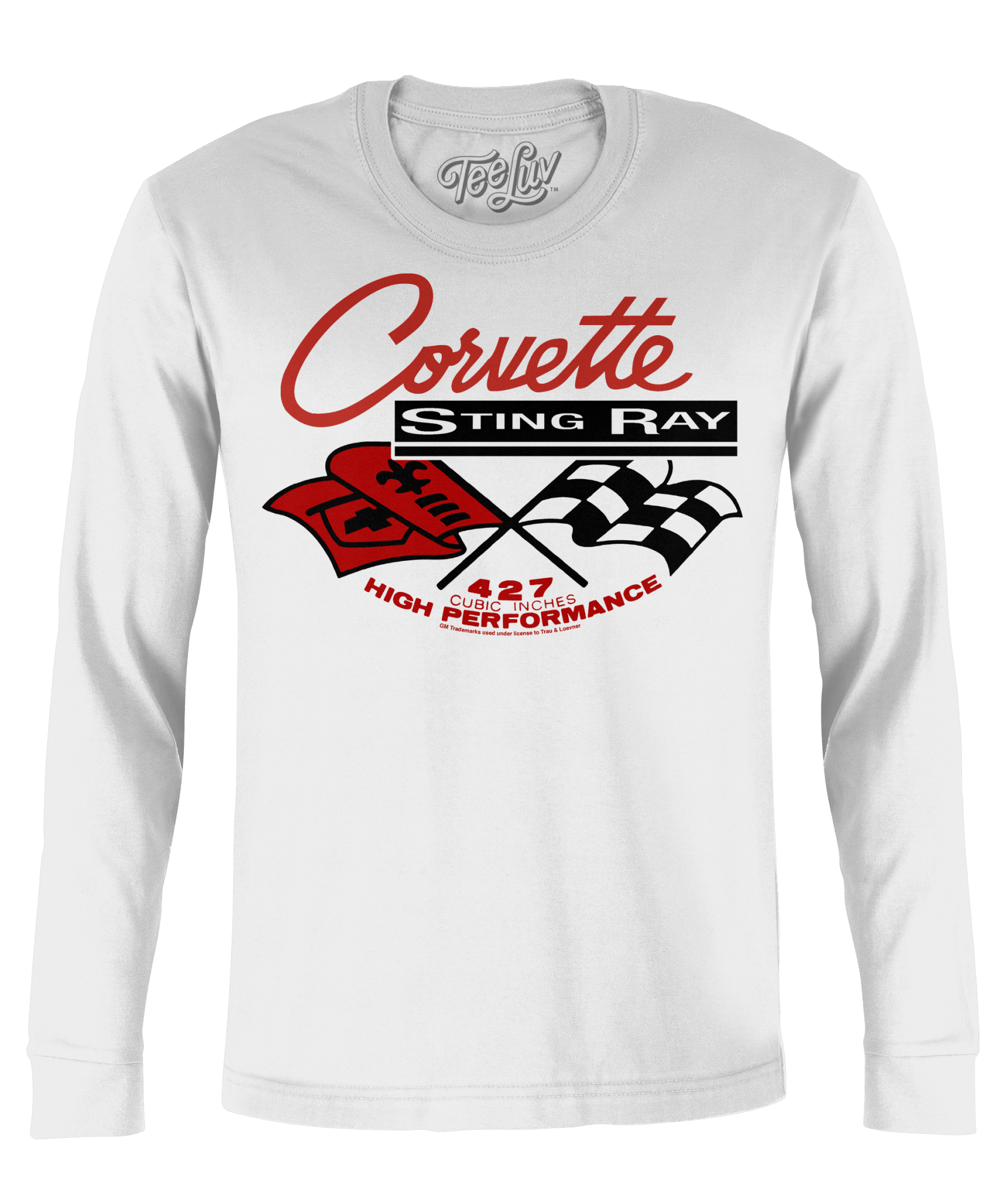 Corvette Stingray Long Sleeve T-Shirt - White - Rapid Vehicles