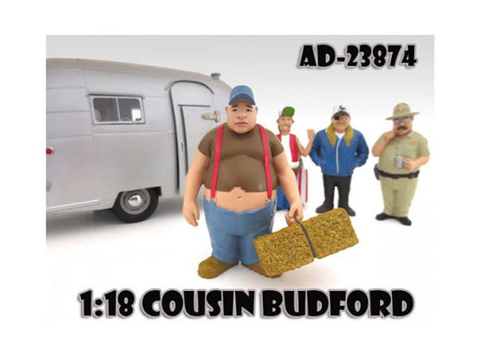 Cousin Budford "Trailer Park" Figure For 1:18 Scale Diecast Model Cars by American Diorama free shipping USA - Rapid Vehicles