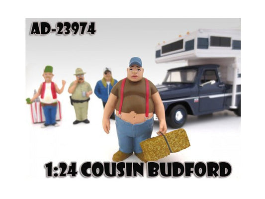 Cousin Budford "Trailer Park" Figure For 1:24 Scale Model Cars by American Diorama free shipping USA - Rapid Vehicles