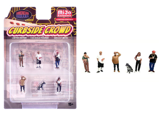 "Curbside Crowd" 6 piece Diecast Figure Set (6 Figures) Limited Edition for 1/64 Scale Models by American Diorama free shipping USA - Rapid Vehicles