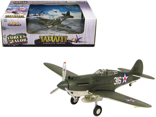 Curtiss P - 40B HAWK 81A - 2 (P - 8127) Aircraft Fighter "47th Pursuit Squadron (15th Pursuit Group) Serial : 316/15P Hawaiian Islands Pearl Habor" (7 December 1941) "WW2 Aircrafts Series" 1/72 Diecast Model by Forces of Valor free shipping USA - Rapid Vehicles