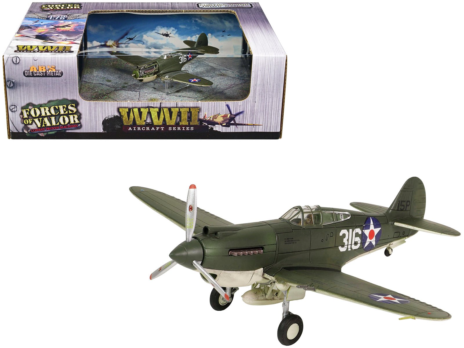 Curtiss P - 40B HAWK 81A - 2 (P - 8127) Aircraft Fighter "47th Pursuit Squadron (15th Pursuit Group) Serial : 316/15P Hawaiian Islands Pearl Habor" (7 December 1941) "WW2 Aircrafts Series" 1/72 Diecast Model by Forces of Valor free shipping USA - Rapid Vehicles