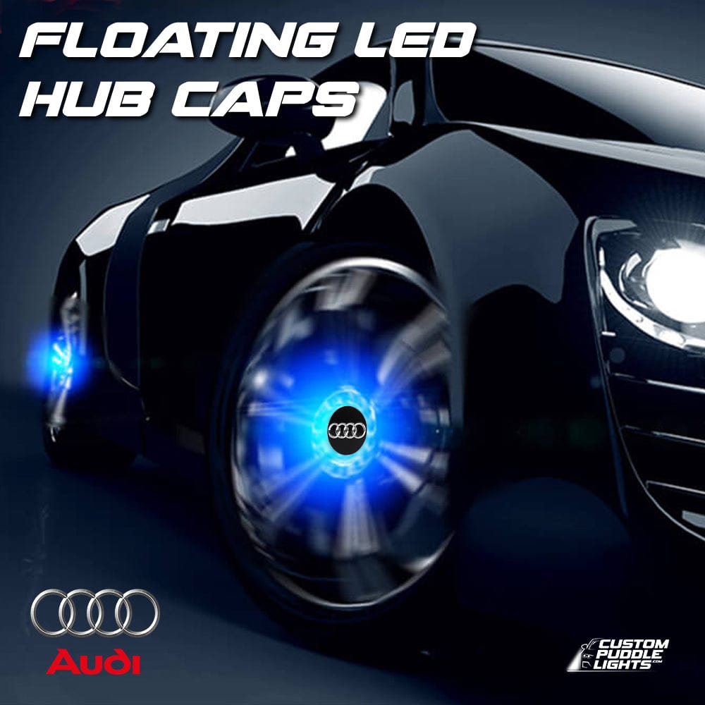 Premium LED Floating Wheel Logo Center Hub Caps Various Designs for Audi