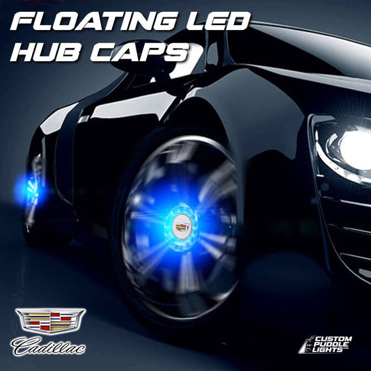 Premium LED Floating Wheel Logo Center Hub Caps Various Designs for Cadillac