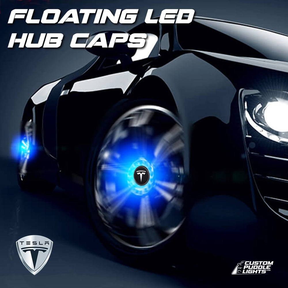 Premium LED Floating Wheel Logo Center Hub Caps Various Designs for Tesla