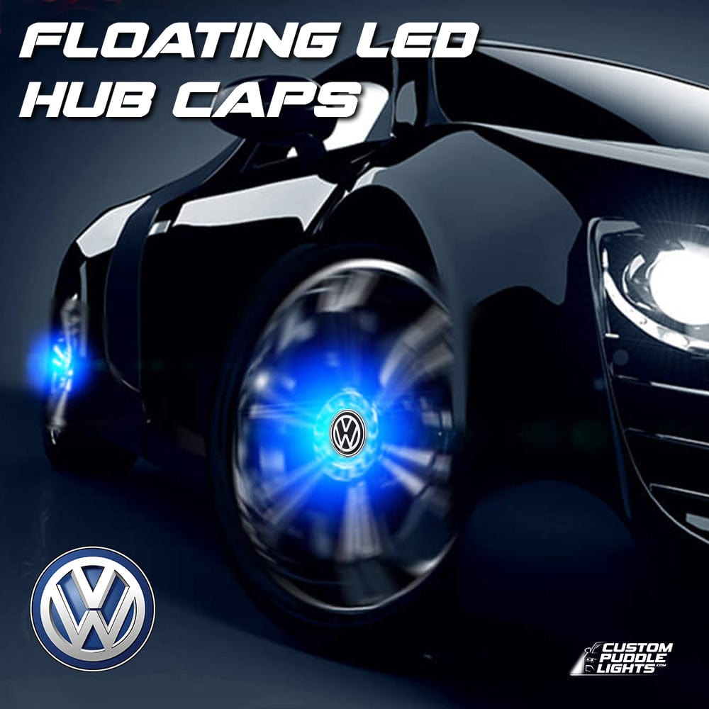 Premium LED Floating Wheel Logo Center Hub Caps Various Designs for Volkswagen