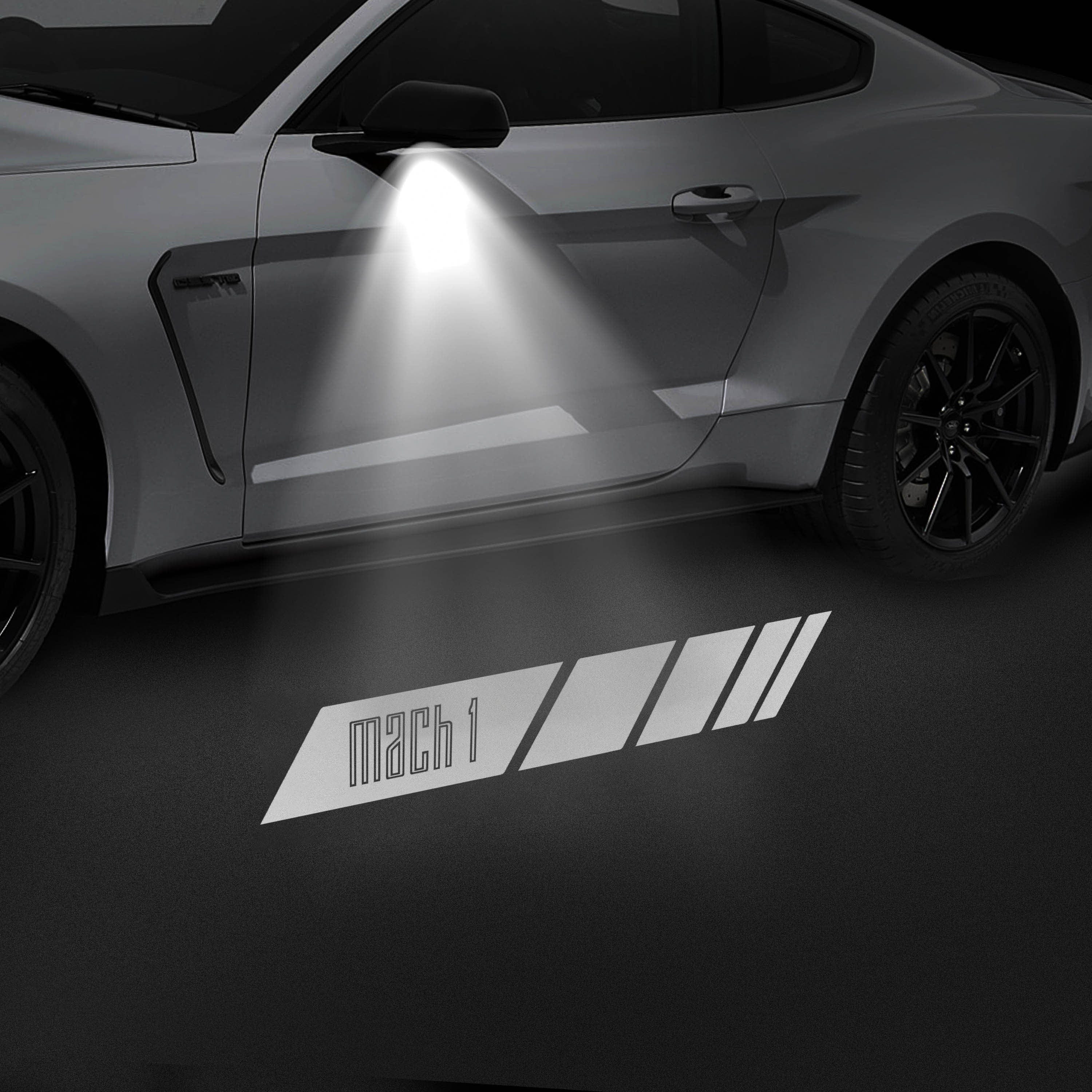 LED Side Mirror MACH1 Projector Puddle Lights Pair for Ford Mustang 2013-2026