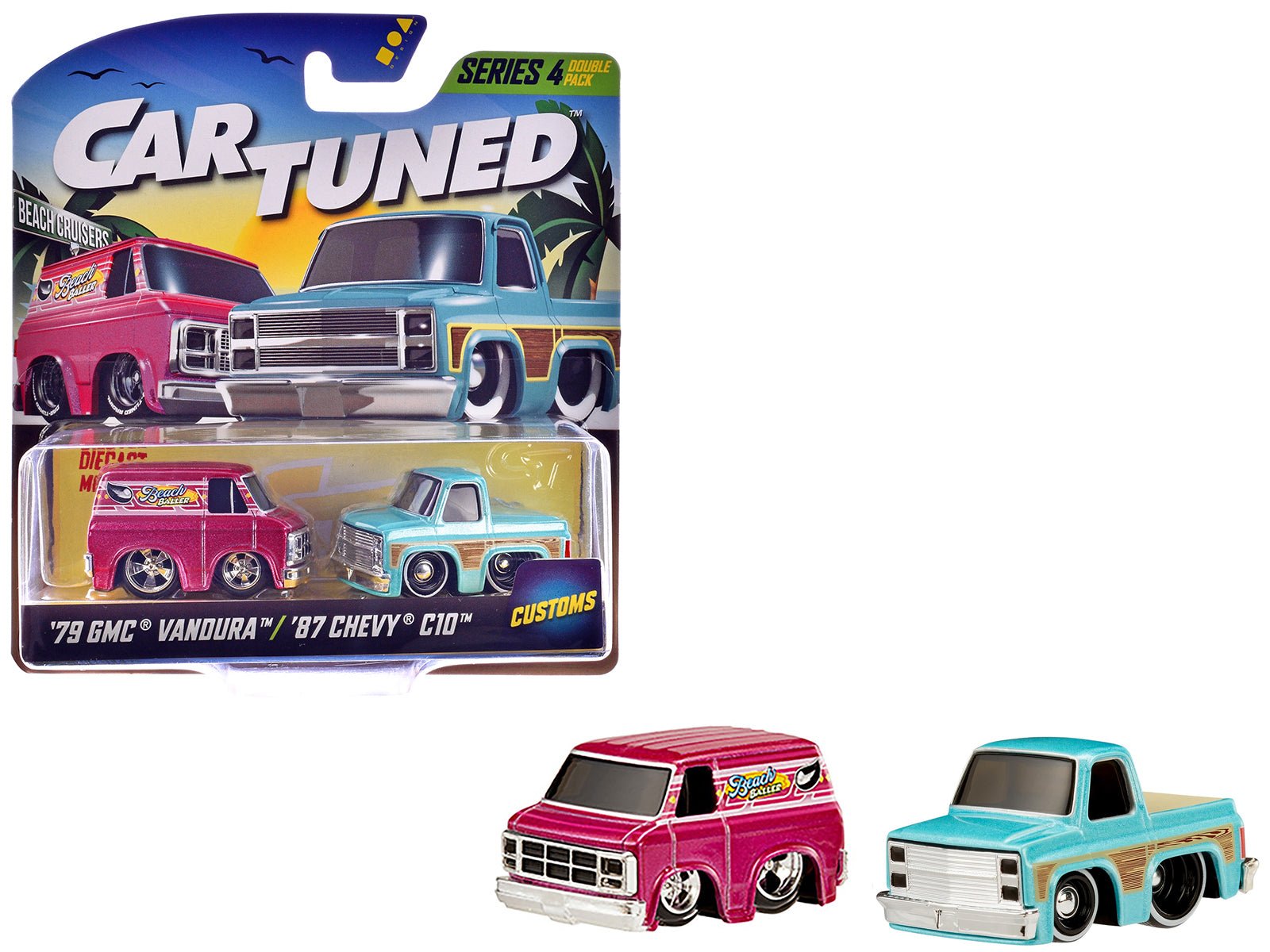"Customs" Series 4 Double Pack Set of 2 Cars Diecast Model Cars by CarTuned free shipping USA - Rapid Vehicles