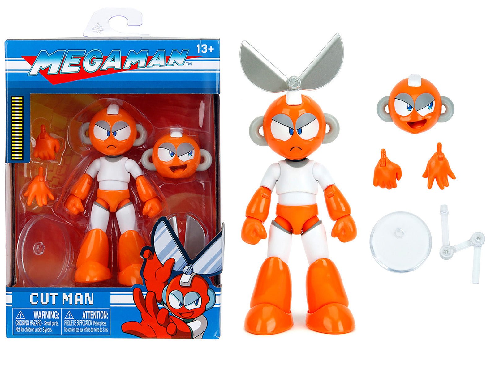 Cut Man 4.5" Moveable Figure with Accessories and Alternate Head and Hands "Mega Man" (1987) Video Game Model by Jada free shipping USA - Rapid Vehicles