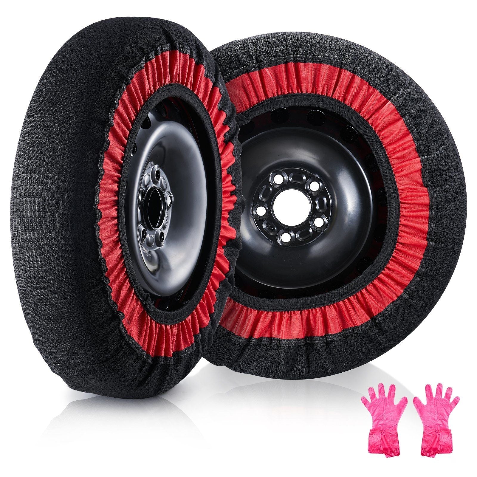 2PCS Thickened Snow Socks for Tires Snow Traction Tire Cover-Extra Large